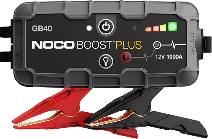 NOCO Boost Plus GB40 1000A 12V Booster Batterie Voiture Lithium UltraSafe, Chargeur Batterie Portable USB et Câbles de Démarrage pour Moteurs à Essence Jusqu'à 6,0L et Moteurs Diesel Jusqu'à 3,0L