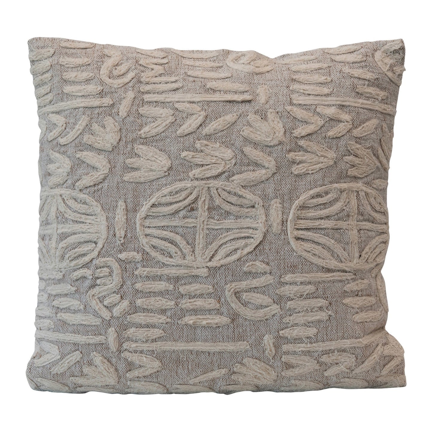 Beige & Cream Cotton-Jute Accent Pillow