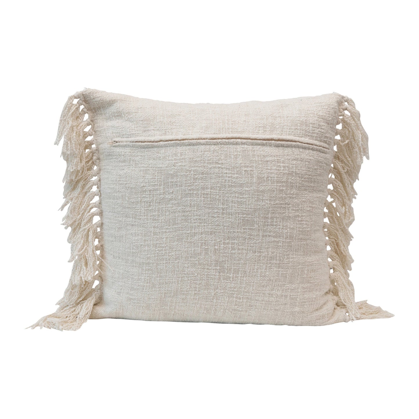 20" Tufted Cotton Pillow with Tassels