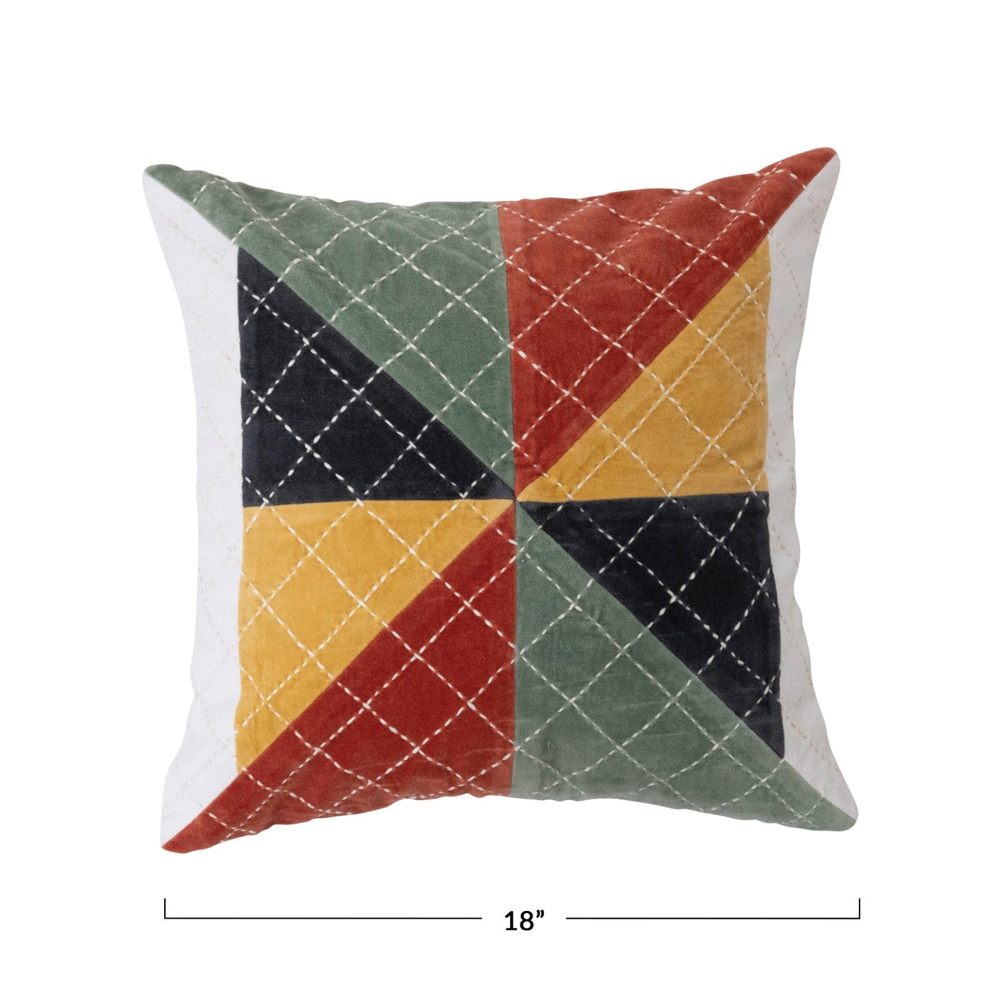 Multicolor Velvet Patchwork Pillow Cover