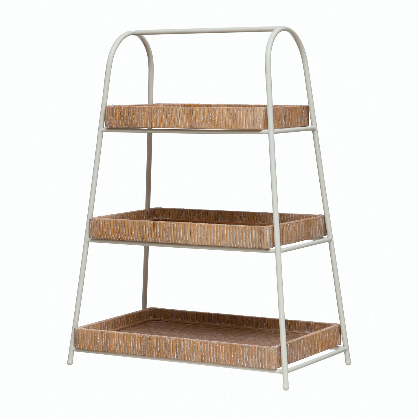 3-Tier Decorative Bamboo and Metal Stand